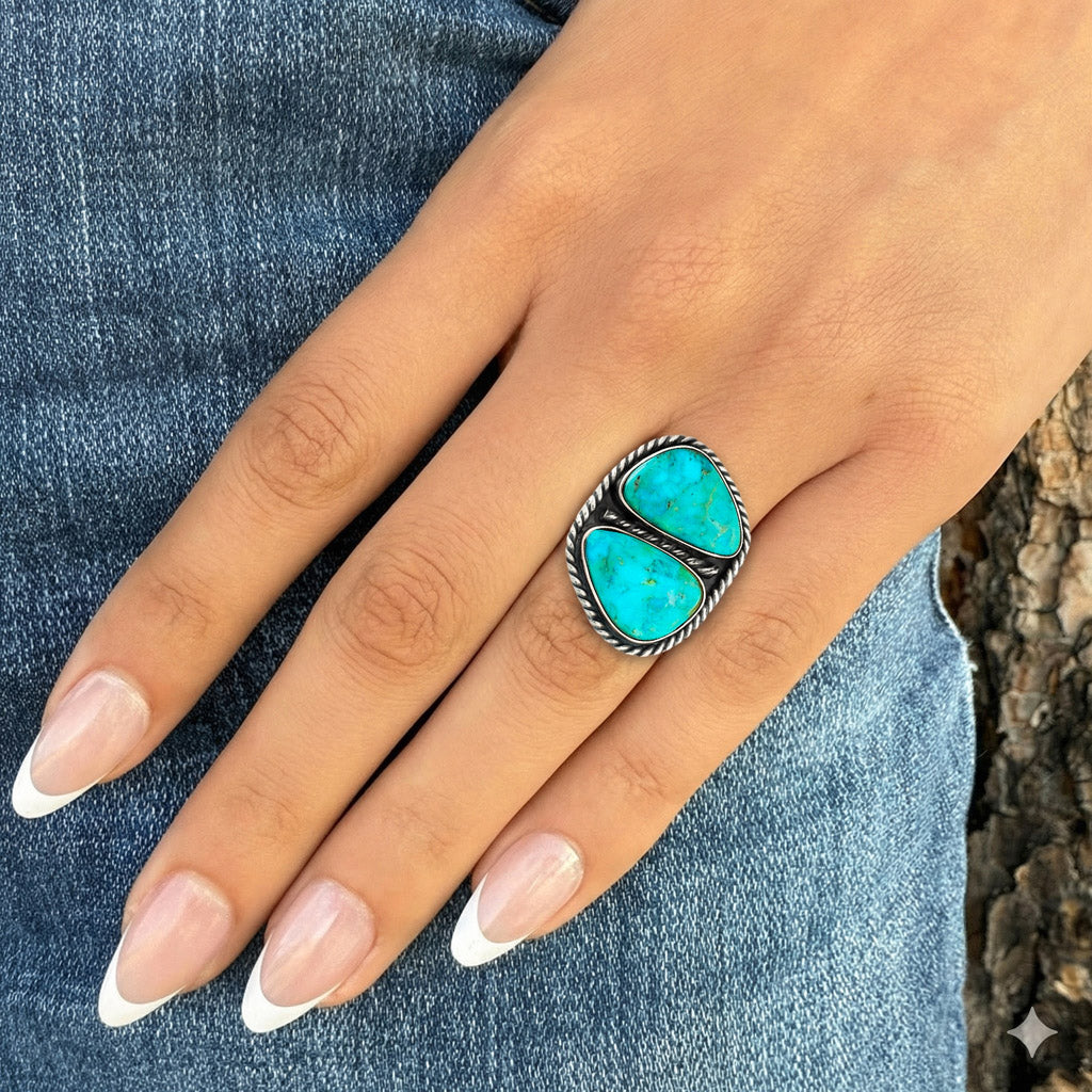 Turquoise Ring Sterling Silver R2581-C75