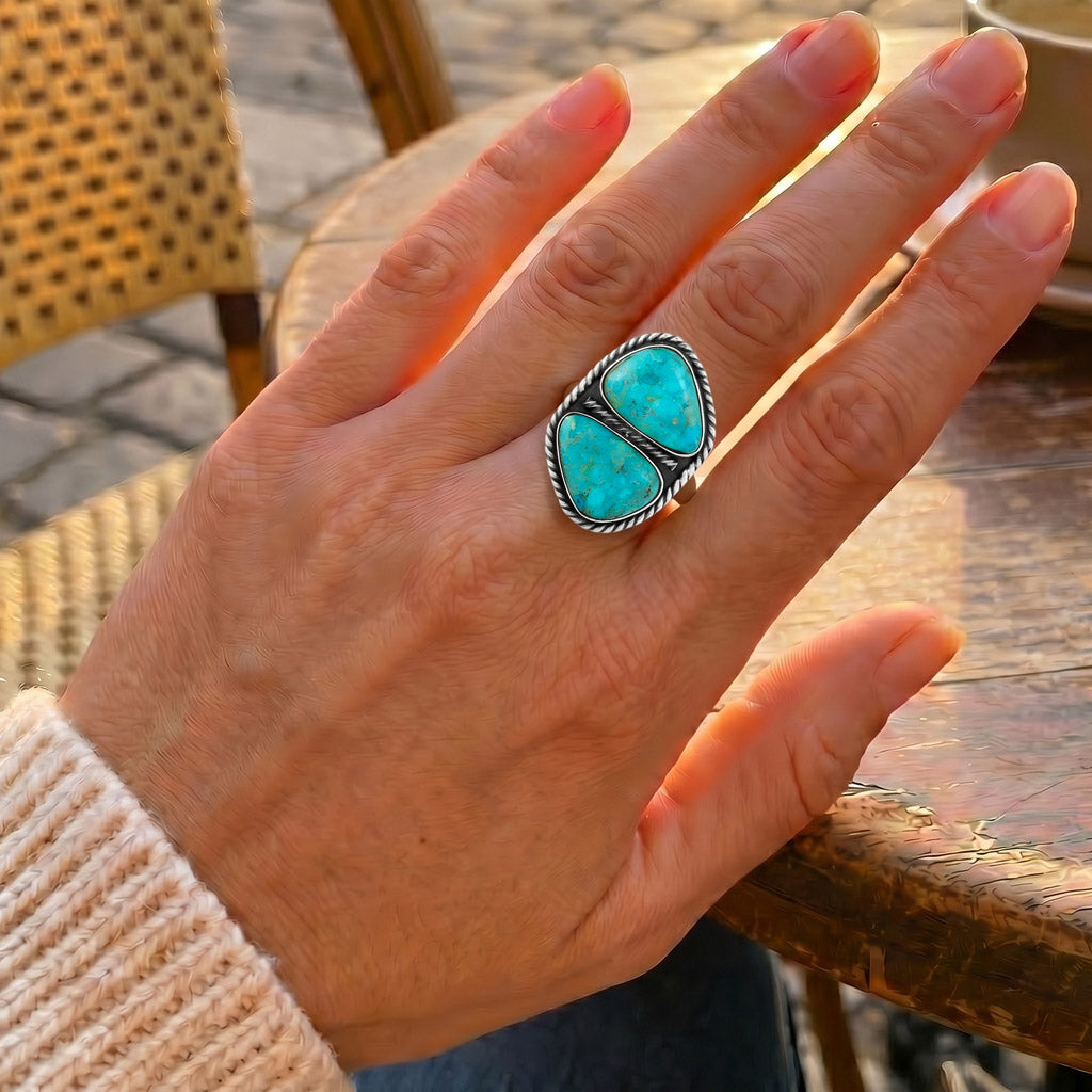 Turquoise Ring Sterling Silver R2581-C75