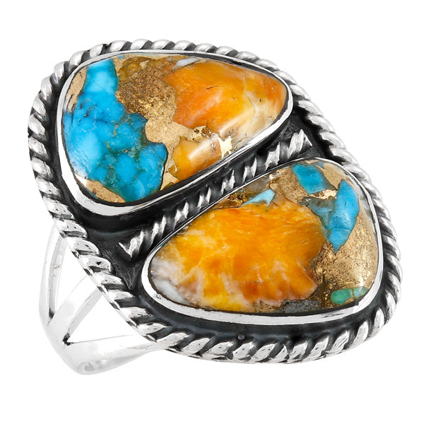 Spiny Turquoise Ring Sterling Silver R2581-C89