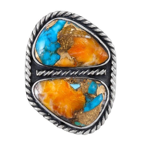 Spiny Turquoise Ring Sterling Silver R2581-C89