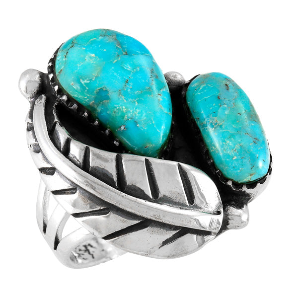 Turquoise Ring Sterling Silver R2582-LG-C75 (LARGER style)