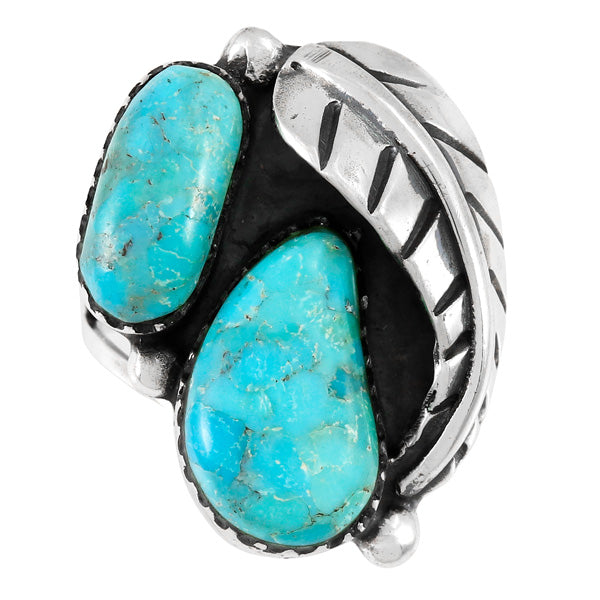 Turquoise Ring Sterling Silver R2582-LG-C75 (LARGER style)