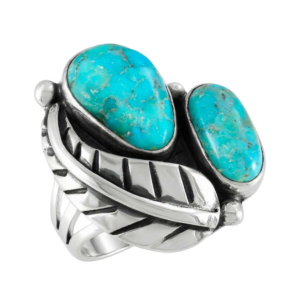 Turquoise Ring Sterling Silver R2582-LG-C75 (LARGER style)