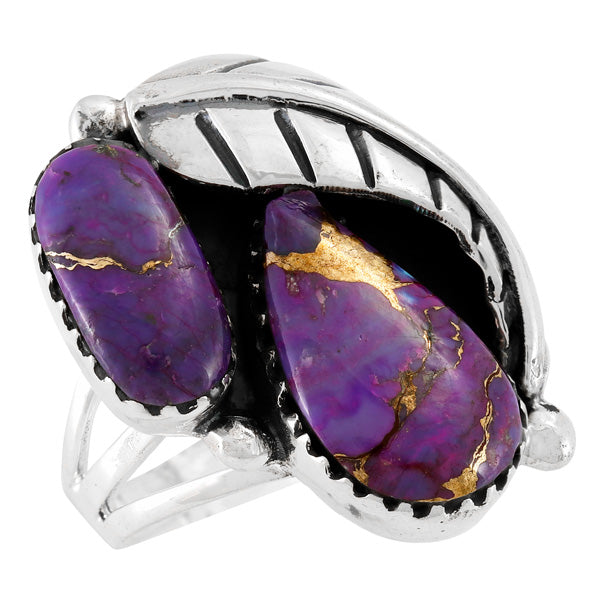 Purple Turquoise Ring Sterling Silver R2582-LG-C77 (LARGER style)