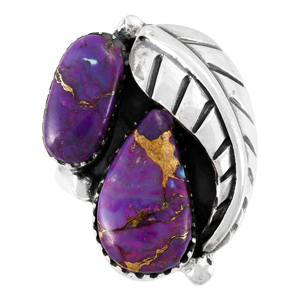 Purple Turquoise Ring Sterling Silver R2582-LG-C77 (LARGER style)