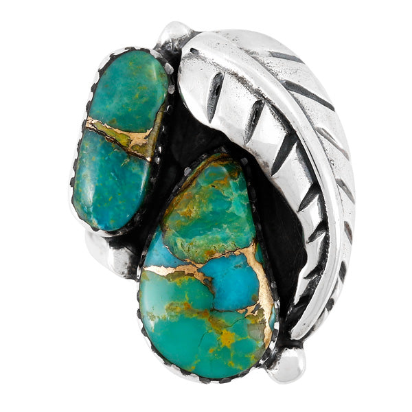 Matrix Turquoise Ring Sterling Silver R2582-LG-C84 (LARGER style)