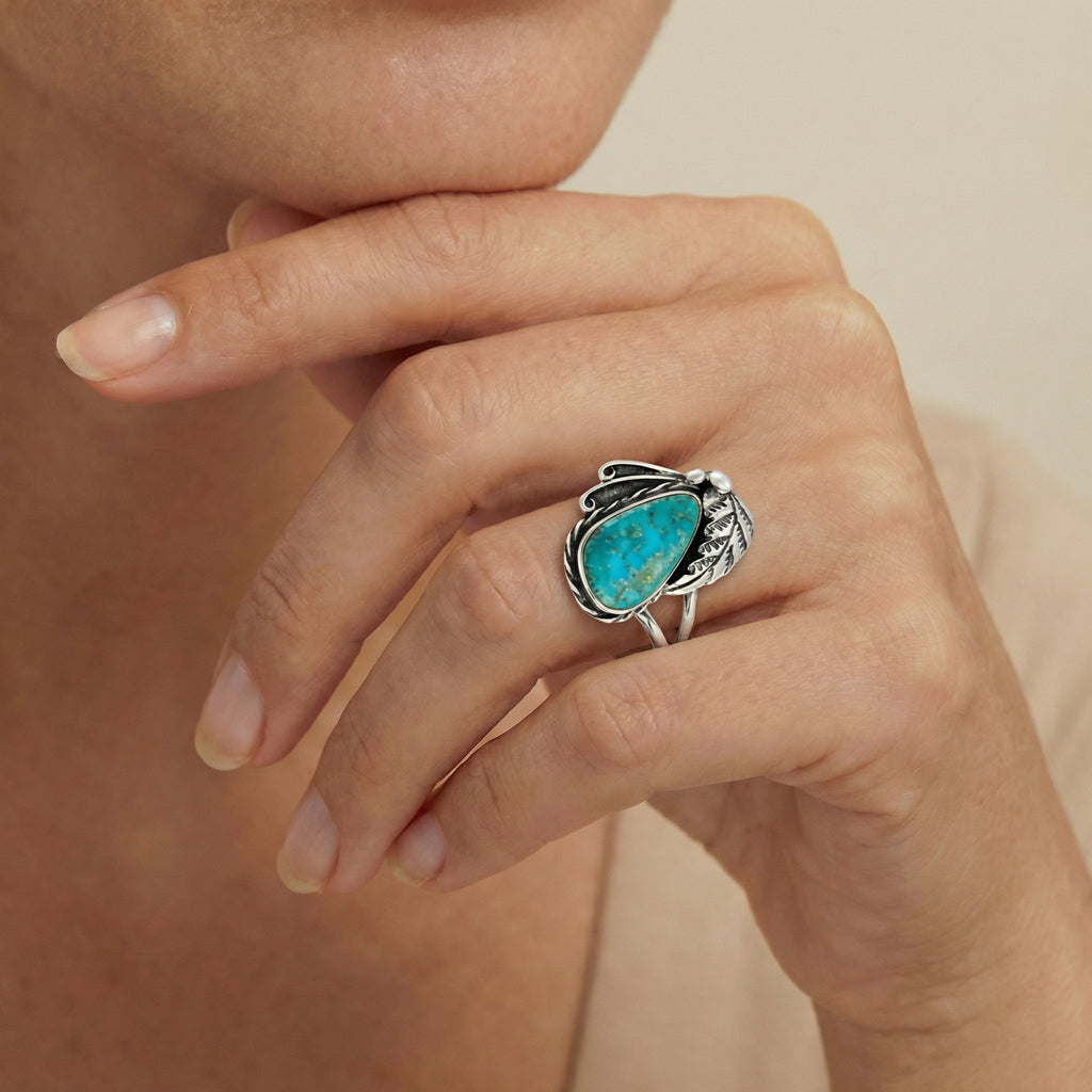 Turquoise Ring Sterling Silver R2583-C75