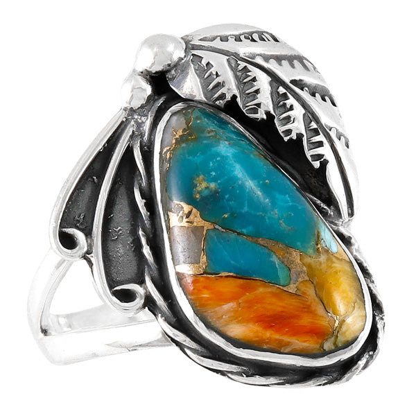 Spiny Turquoise Ring Sterling Silver R2583-C89