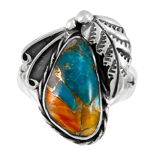 Spiny Turquoise Ring Sterling Silver R2583-C89