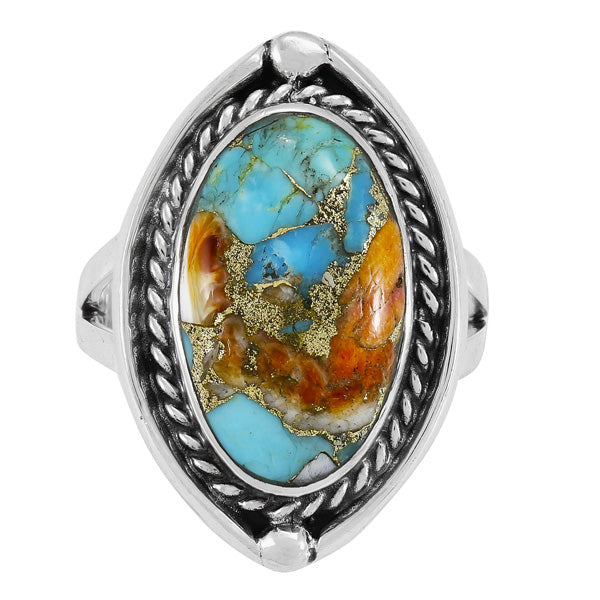 Spiny Turquoise Ring Sterling Silver R2584-C89