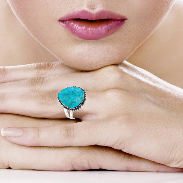 Turquoise Ring Sterling Silver R2588-C75