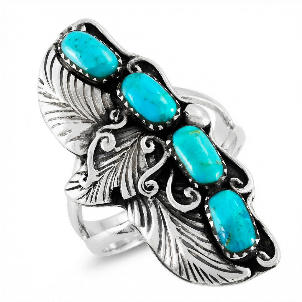 Turquoise Ring Sterling Silver R2591-SM-C75