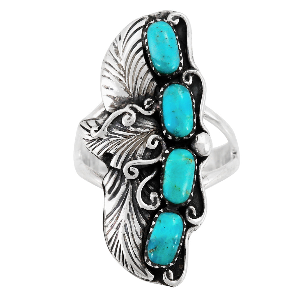 Turquoise Ring Sterling Silver R2591-SM-C75