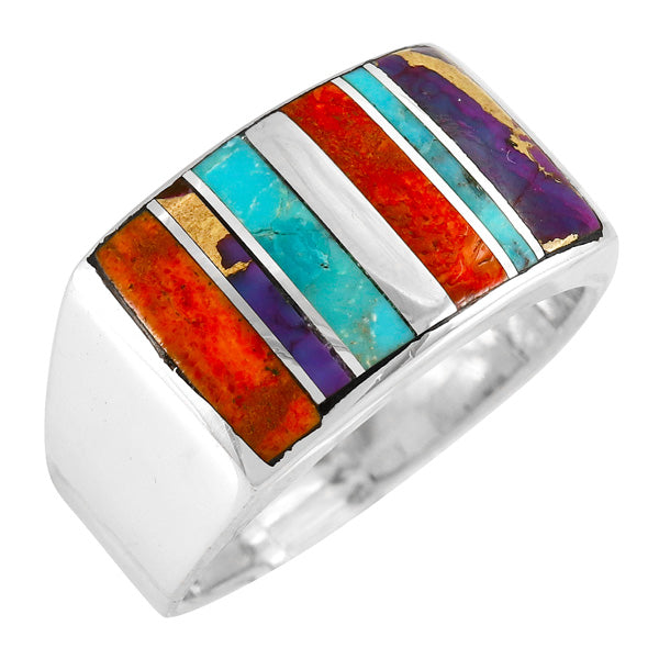 Multi-Gemstone Ring Sterling Silver R2593-C01