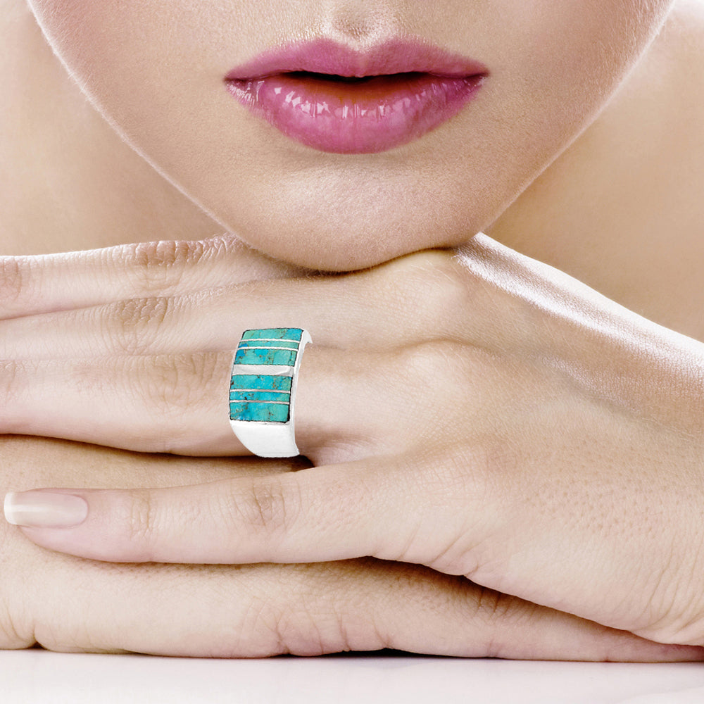 Turquoise Ring SilverBronzé R2570-SB-C05 (Unisex, Sizes 6-14)