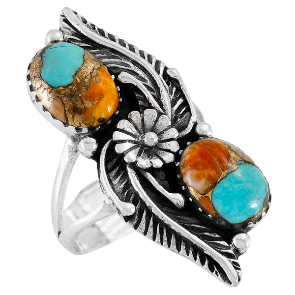 Spiny Turquoise Ring Sterling Silver R2597-C89