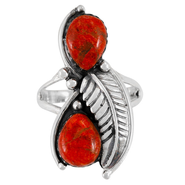 Coral Ring Sterling Silver R2598-C74