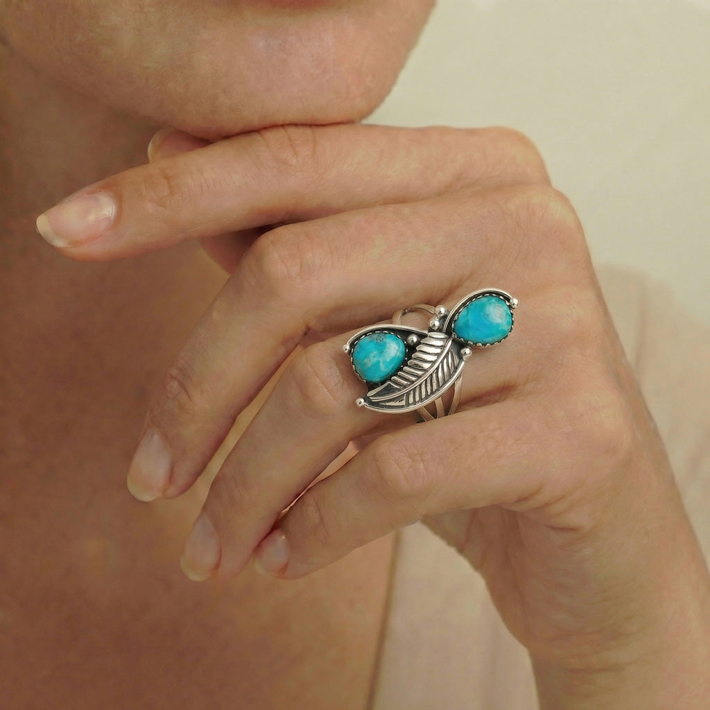 Turquoise Ring Sterling Silver R2598-C75