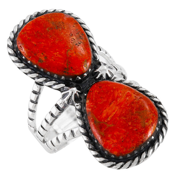 Coral Ring Sterling Silver R2599-C74