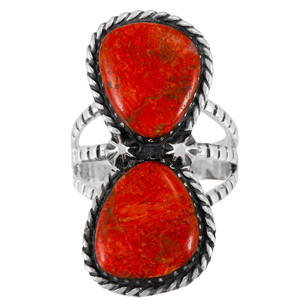 Coral Ring Sterling Silver R2599-C74