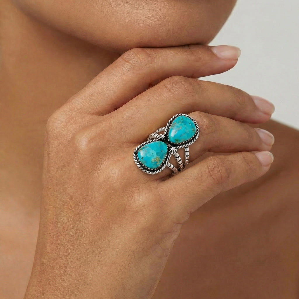 Turquoise Ring Sterling Silver R2599-C75