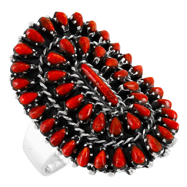 Coral Ring Sterling Silver R2606-C74