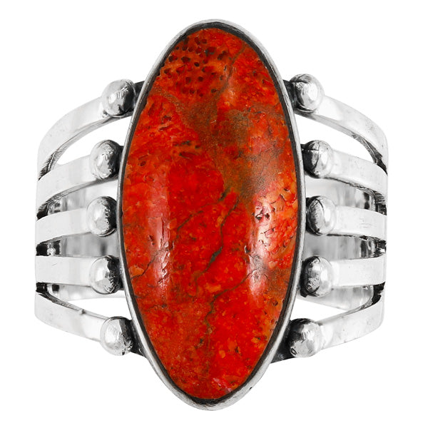Coral Ring Sterling Silver R2609-C74