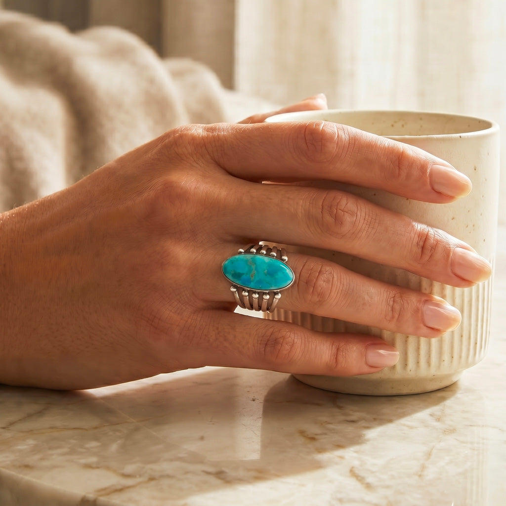 Turquoise Ring Sterling Silver R2609-C75