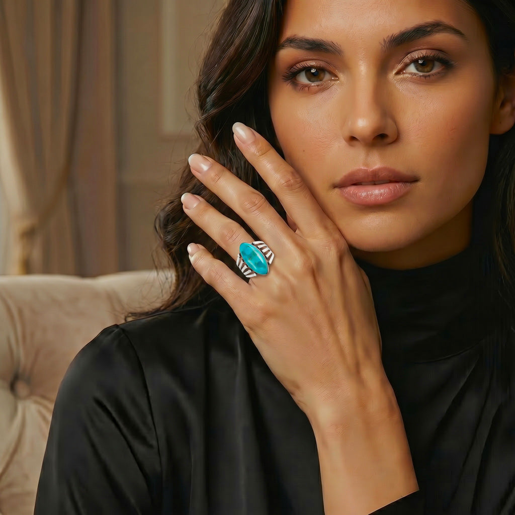 Turquoise Ring Sterling Silver R2609-C75