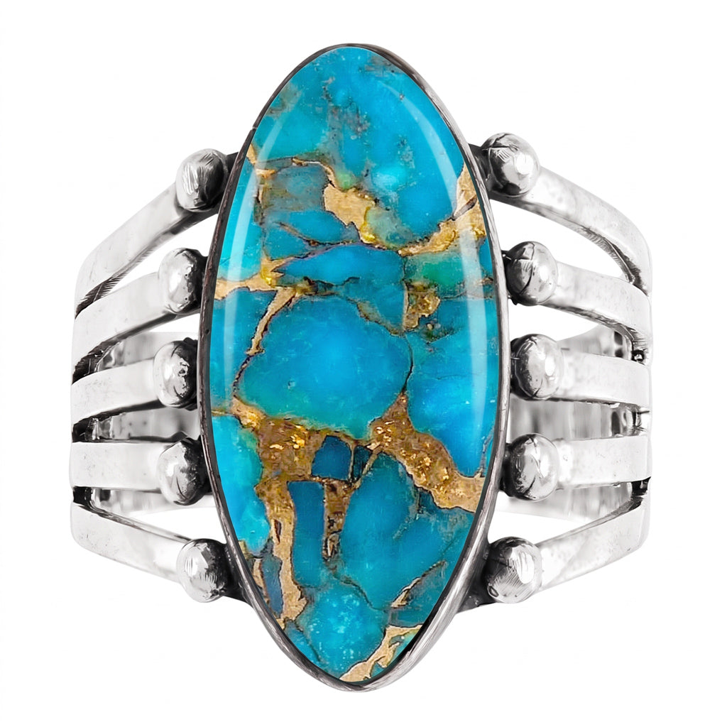 Matrix Turquoise Ring Sterling Silver R2609-C84