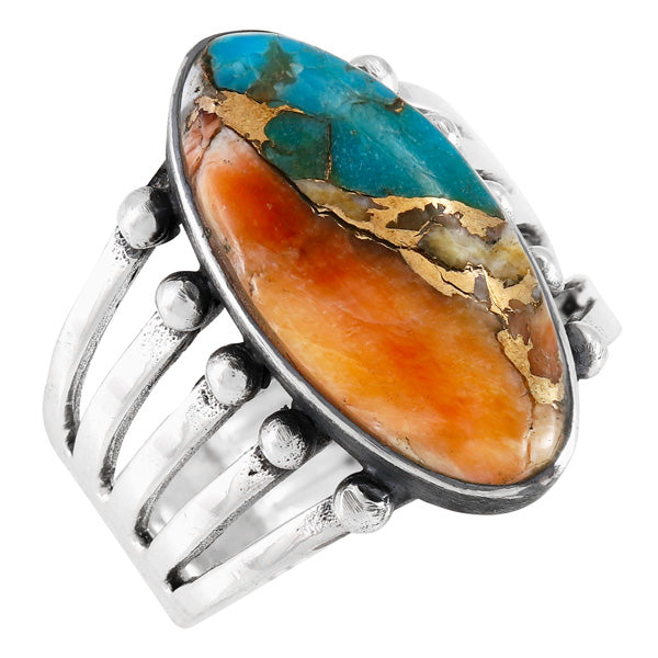 Spiny Turquoise Ring Sterling Silver R2609-C89