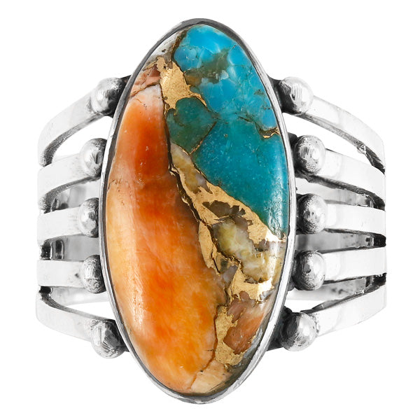 Spiny Turquoise Ring Sterling Silver R2609-C89