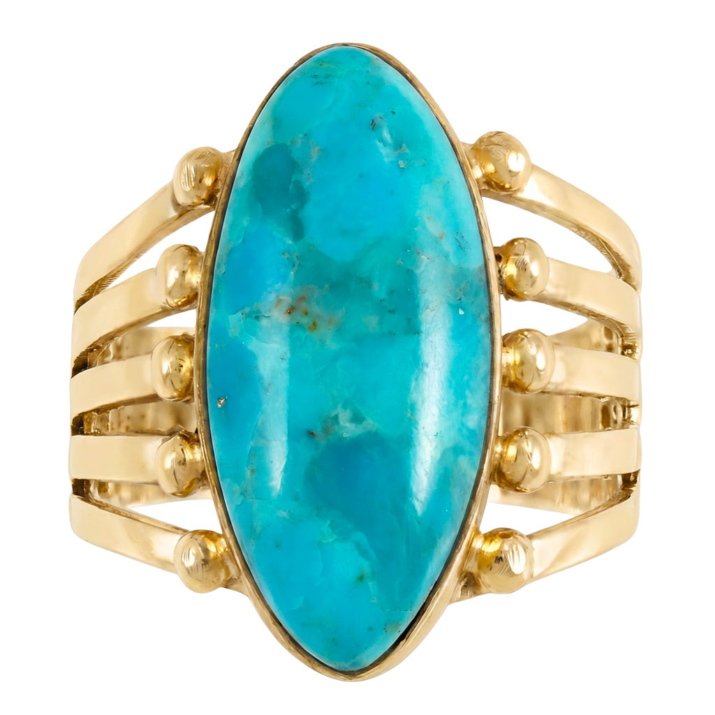 Turquoise Ring GoldBrass™ R2609-GB-C75