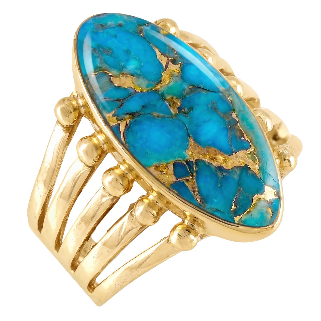 Matrix Turquoise Ring GoldCopper R2609-GB-C84