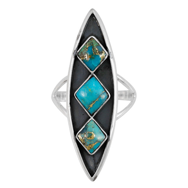 Matrix Turquoise Ring Sterling Silver R2610-C84