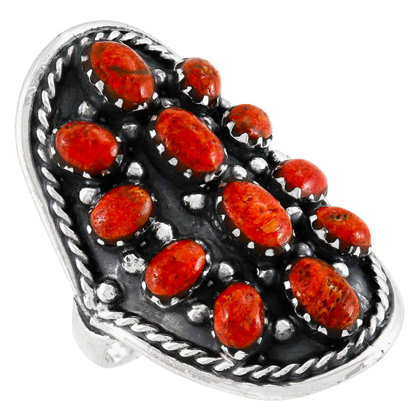 Coral Ring Sterling Silver R2611-C74