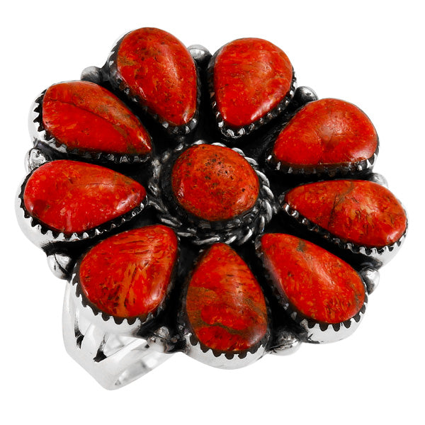 Coral Ring Sterling Silver R2612-C74