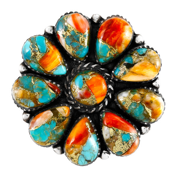 Spiny Turquoise Ring Sterling Silver R2612-C89