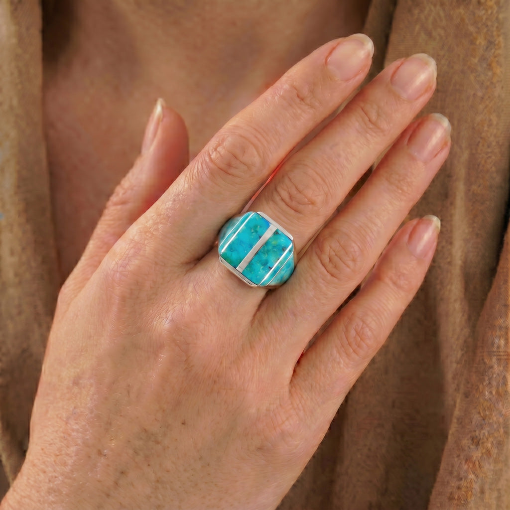 FINAL CLEARANCE - Turquoise Ring SilveryCopper™ R2613-SB-C05