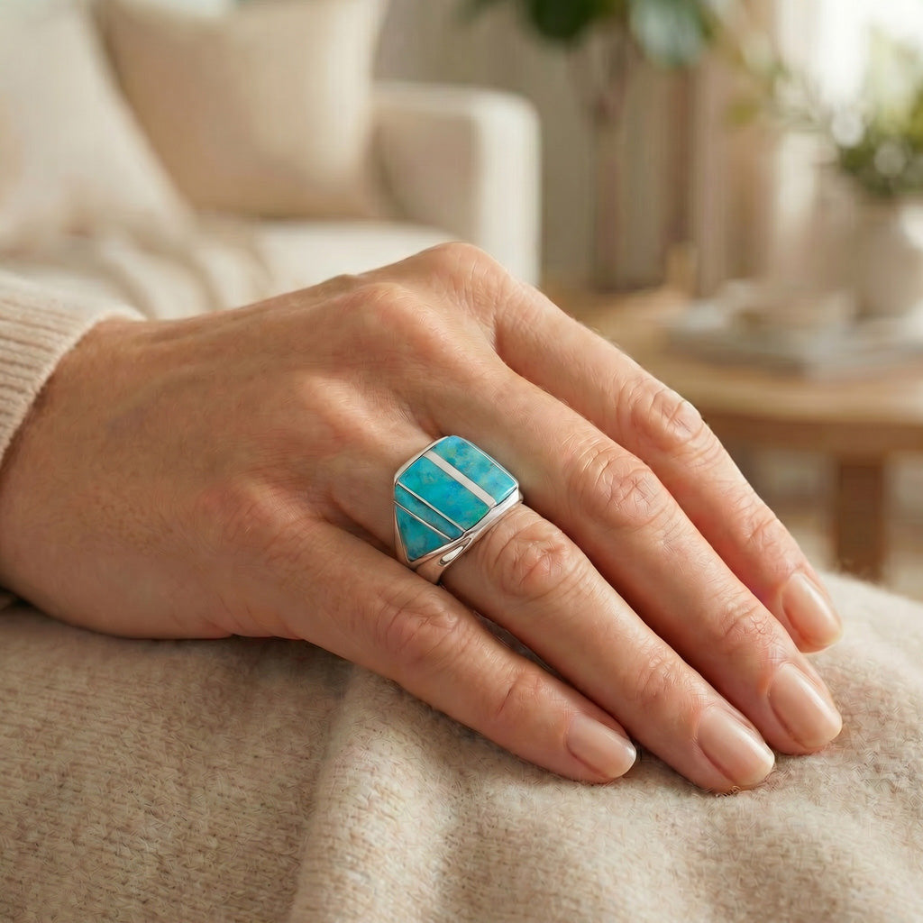 FINAL CLEARANCE - Turquoise Ring SilveryCopper™ R2613-SB-C05