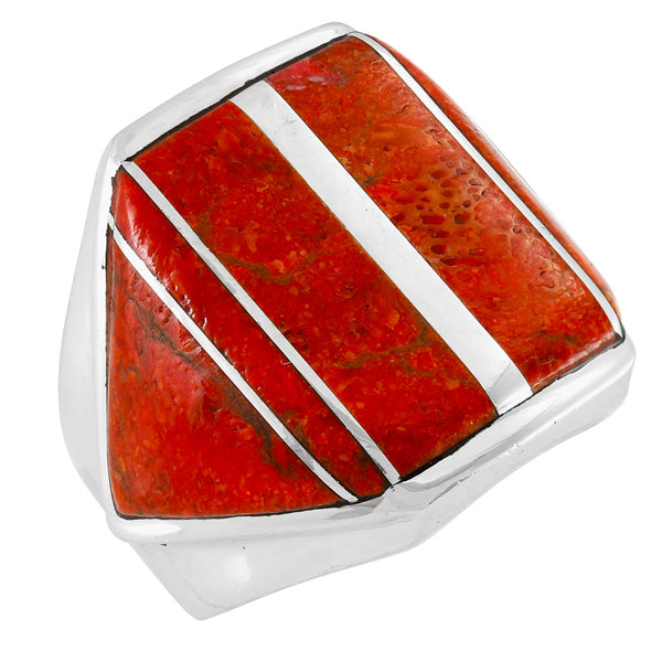 Coral Ring Sterling Silver R2613-C74