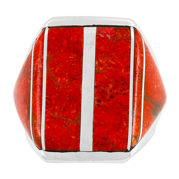 Coral Ring Sterling Silver R2613-C74