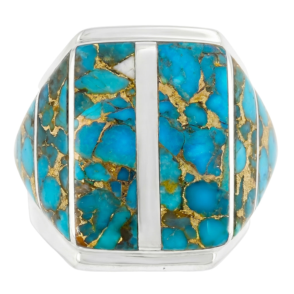FINAL CLEARANCE - Matrix Turquoise Ring SilveryCopper™ R2613-SB-C84