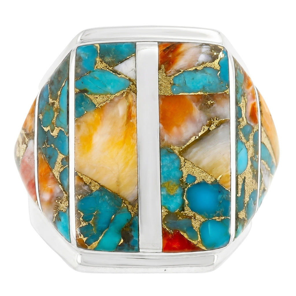 Spiny Turquoise Ring SilveryCopper™ R2613-SB-C89