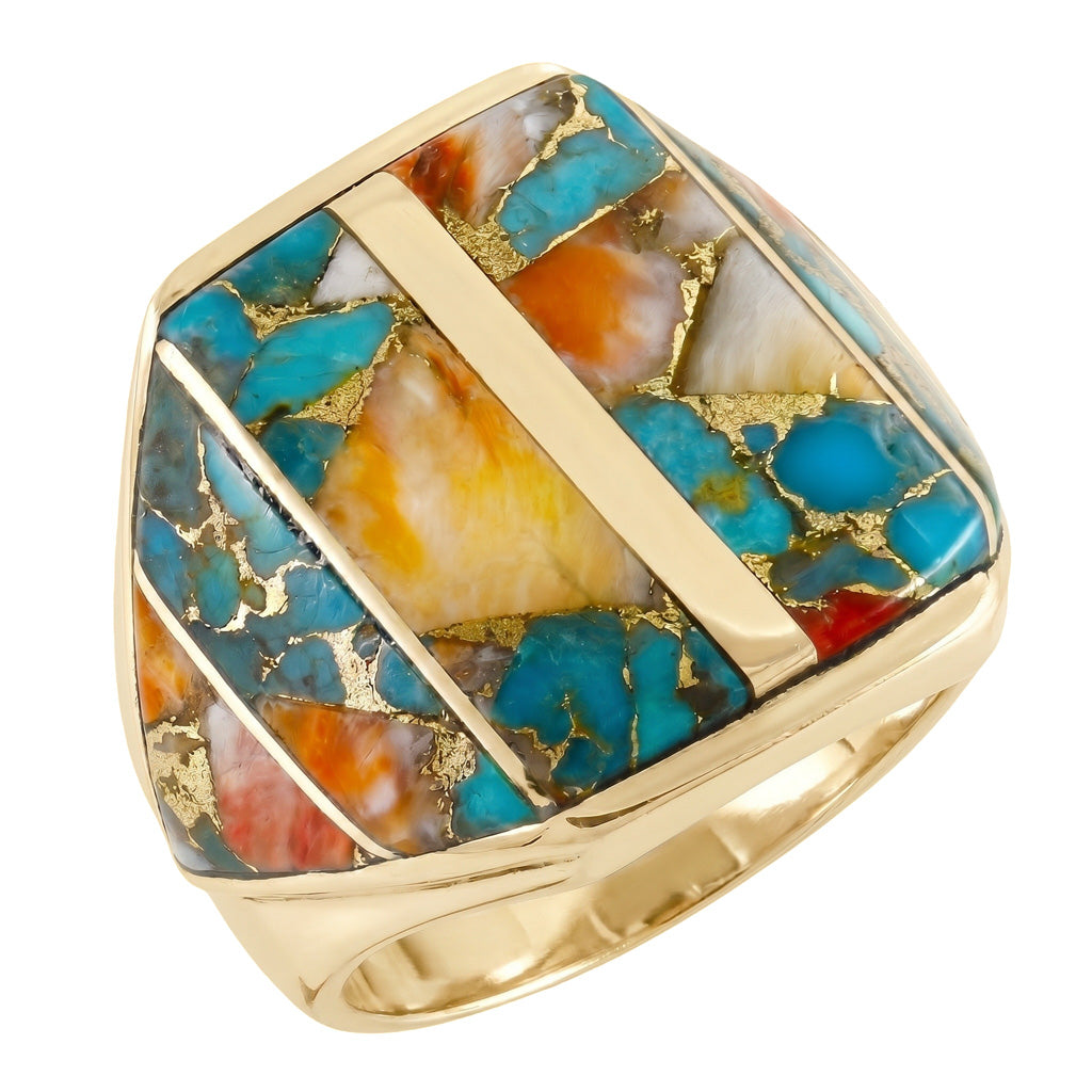 Spiny Turquoise Ring GoldCopper™ R2613-GB-C89