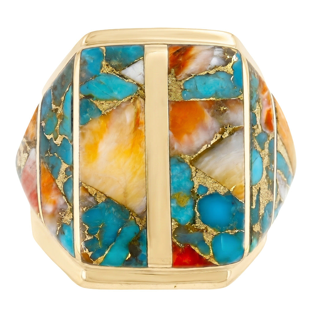 Spiny Turquoise Ring GoldCopper™ R2613-GB-C89