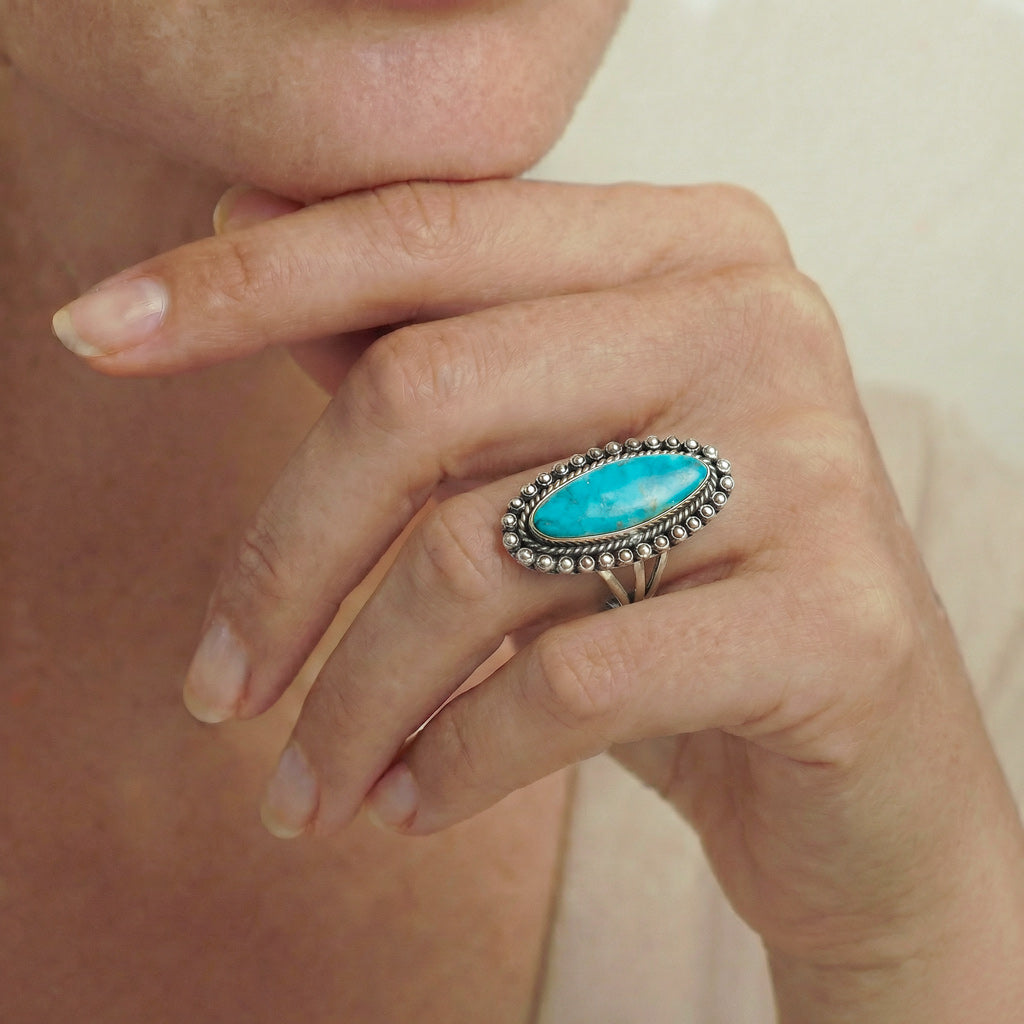 Turquoise Ring Sterling Silver R2614-C75