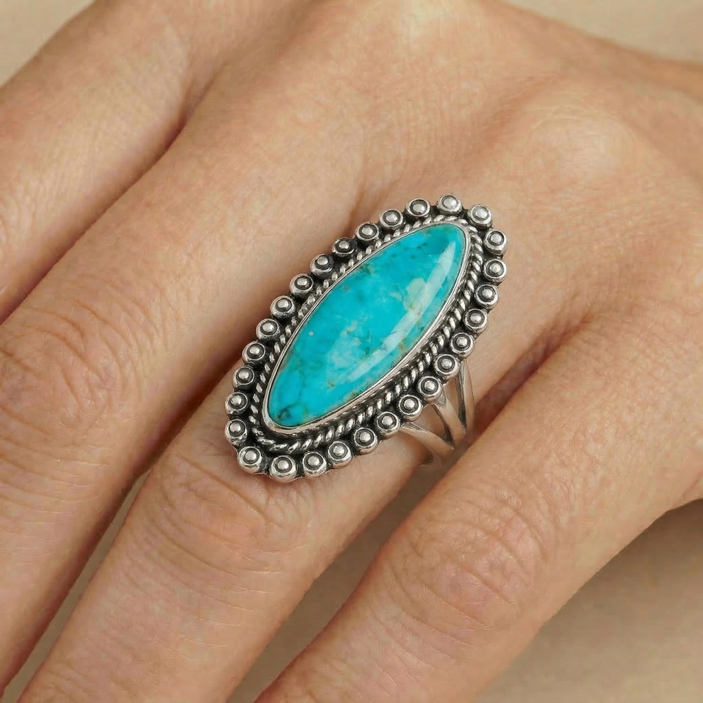 Turquoise Ring Sterling Silver R2614-C75