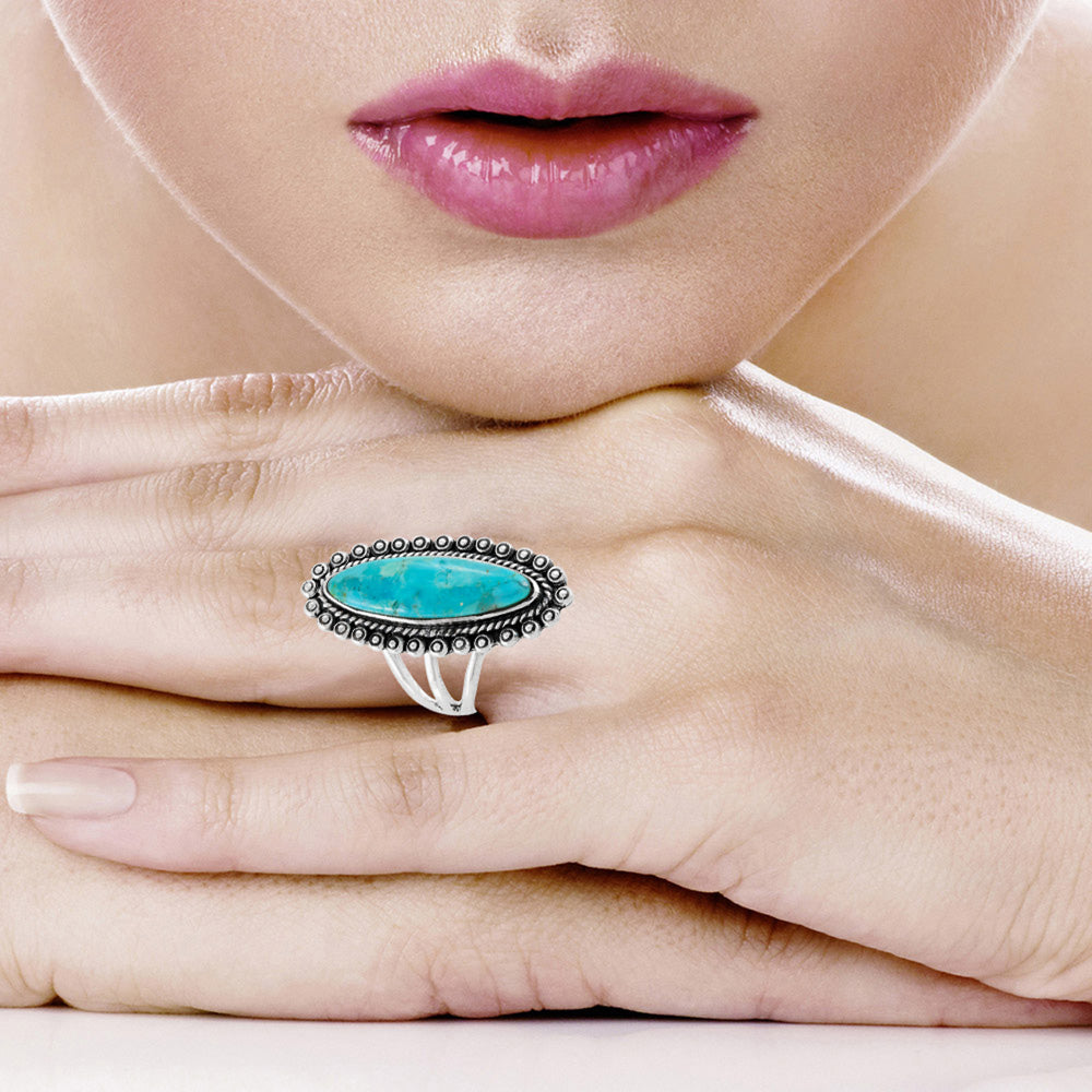 Turquoise Ring SilverBronzé R2614-SB-C75
