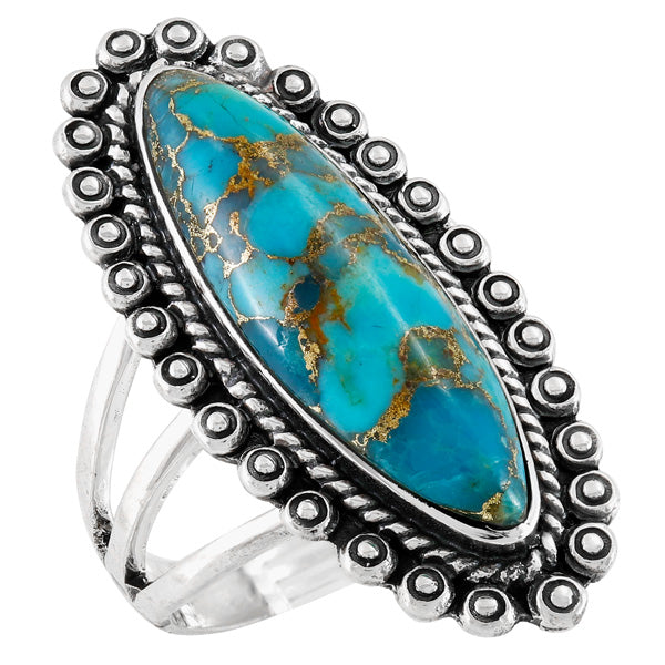 Matrix Turquoise Ring Sterling Silver R2614-C84